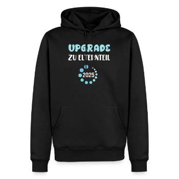UPGRADE ZU ELTERNTEIL Schwangere Werdende Mütter - Männer Premium Bio Hoodie - Schwarz - Vorne - Nico (187cm)