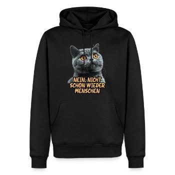 Britische Kurzhaar NEIN NICHT SCHON WIEDER - Männer Premium Bio Hoodie - Schwarz - Vorne - Nico (187cm)
