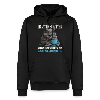 Britische Kurzhaar PRIVATER SCHATTEN Lustiges - Männer Premium Bio Hoodie - Schwarz - Vorne - Nico (187cm)
