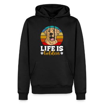 Golden Labrador LIFE IS GOLDEN Labrador Retriever - Männer Premium Bio Hoodie - Schwarz - Vorne - Nico (187cm)