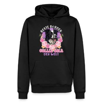 MEILLEURE MAMIE BORDER COLLIE DU MONDE Vintage - Sweat à capuche Premium bio Homme - noir - Devant - Nico (187cm)