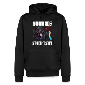 Newfie Besitzer NEUFUNDLÄNDER SERVICEPERSONAL - Männer Premium Bio Hoodie - Schwarz - Vorne - Nico (187cm)