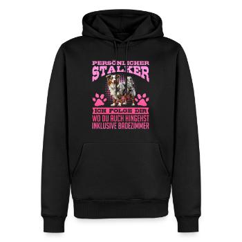 Australian Shepherd PERSONAL STALKER Funny - Men’s Premium Organic Hoodie - black - Front - Nico (187cm)