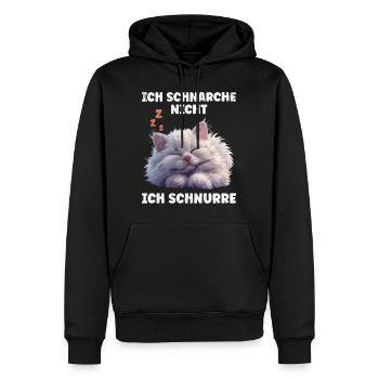 Perserkatze Lustig SCHNARCHE NICHT ICH SCHNURRE - Männer Premium Bio Hoodie - Schwarz - Vorne - Nico (187cm)