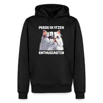 Amoureux des chats persans PERSAN ENTHUSIAST - Sweat à capuche Premium bio Homme - noir - Devant - Nico (187cm)