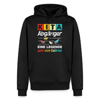 Kita Abgänger Eine Legende Geht Vom Gelände - Männer Premium Bio Hoodie - Schwarz - Vorne - Nico (187cm)