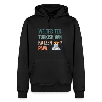 Cat Dad LE MEILLEUR CHAT TURC DU MONDE - Sweat à capuche Premium bio Homme - noir - Devant - Nico (187cm)