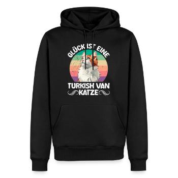 Turkish Van HAPPINESS IS A TURKISH VAN CAT - Men’s Premium Organic Hoodie - black - Front - Nico (187cm)