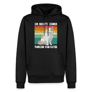 Propriétaire d’un chat POSSÉDER UN CHAT TURC - Sweat à capuche Premium bio Homme - noir - Devant - Nico (187cm)