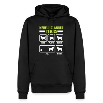 NEUFUNDLÄNDER TRICKS Lustiges Newfie Hundebesitzer - Männer Premium Bio Hoodie - Schwarz - Vorne - Nico (187cm)