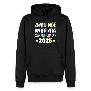 TWINS ON THE ROAD 2025 Enceinte enceinte - Sweat à capuche Premium bio Homme - noir - Devant - Nico (187cm)