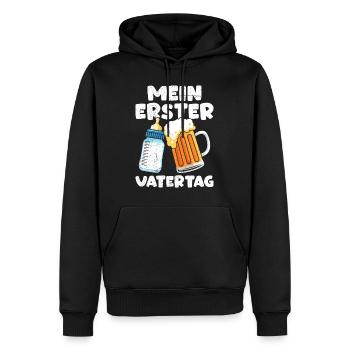 Erster Vatertag Bald Papa 1. Vatertag Zukünftiger - Männer Premium Bio Hoodie - Schwarz - Vorne - Nico (187cm)