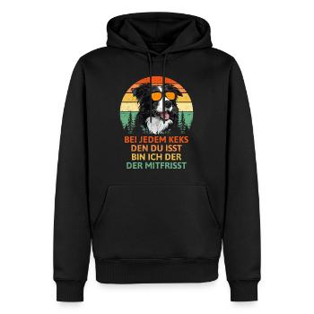 Border Collie BEI JEDEM KEKS DEN DU ISST Lustiges - Männer Premium Bio Hoodie - Schwarz - Vorne - Nico (187cm)