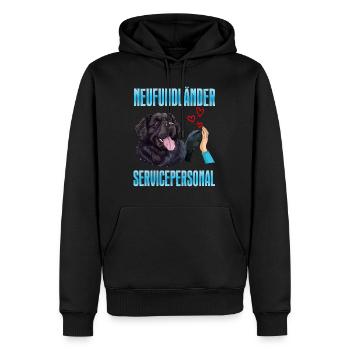 Newfie Besitzer NEUFUNDLÄNDER SERVICEPERSONAL - Männer Premium Bio Hoodie - Schwarz - Vorne - Nico (187cm)