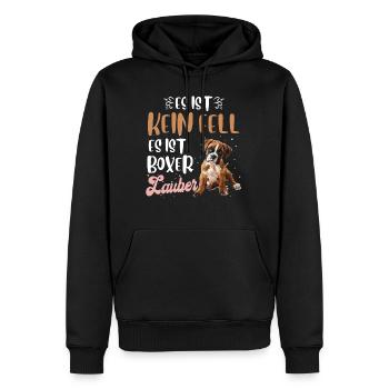 Dog mom NO DOG HAIR IT'S BOXER MAGIC - Men’s Premium Organic Hoodie - black - Front - Nico (187cm)
