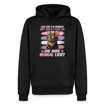 Katzenmama LEG DICH NIE MIT EINER FRAU AN - Männer Premium Bio Hoodie - Schwarz - Vorne - Nico (187cm)