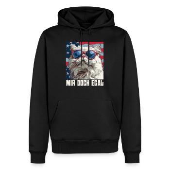 Chat persan Je m’en fiche Chats persans drôles - Sweat à capuche Premium bio Homme - noir - Devant - Nico (187cm)