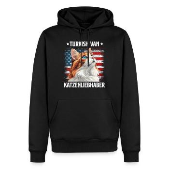 TURC VAN AMOUREUX DES CHATS États-Unis Chat Papa - Sweat à capuche Premium bio Homme - noir - Devant - Nico (187cm)