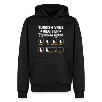 FOURGONNETTES TURQUES CHEMIN DE L’AUTONOMIE Plaisir - Sweat à capuche Premium bio Homme - noir - Devant - Nico (187cm)