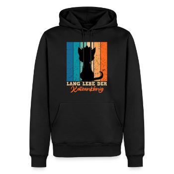 Siamkatzen LANG LEBE DER KATZENKÖNIG Siam Katzen - Männer Premium Bio Hoodie - Schwarz - Vorne - Nico (187cm)
