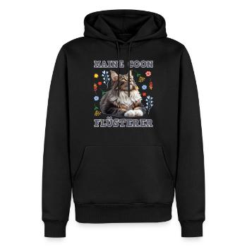 Maine Coon Katzenbesitzer MAINE COON FLÜSTERER - Männer Premium Bio Hoodie - Schwarz - Vorne - Nico (187cm)