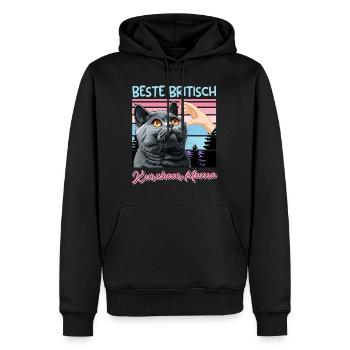 Maman chat BEST BRITISH SHORTHAIR MOM - Sweat à capuche Premium bio Homme - noir - Devant - Nico (187cm)