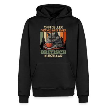 Cat Dad OFFICIAL PAMPER OF A BRITISH - Men’s Premium Organic Hoodie - black - Front - Nico (187cm)