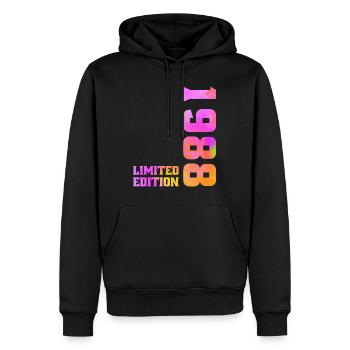 Limited Edition 1988 Cadeau Anniversaire 1988 - Sweat à capuche Premium bio Homme - noir - Devant - Nico (187cm)