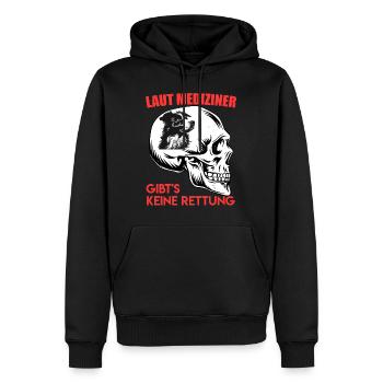 Aussie ACCORDING TO DOCTORS, THERE IS NO SALVATION - Men’s Premium Organic Hoodie - black - Front - Nico (187cm)