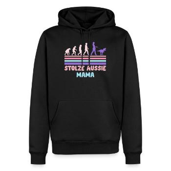 Chien Maman PROUD AUSSIE MOM Berger Australien - Sweat à capuche Premium bio Homme - noir - Devant - Nico (187cm)