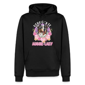 Berger Australien CRAZY AUSSIE LADY Fleurs - Sweat à capuche Premium bio Homme - noir - Devant - Nico (187cm)