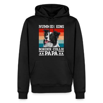 Border Collie NUMBER ONE BORDER COLLIE PAPA - Sweat à capuche Premium bio Homme - noir - Devant - Nico (187cm)
