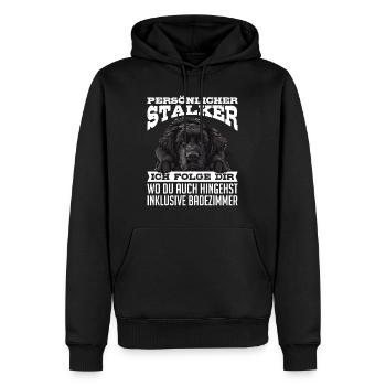 Newfoundland PERSONAL STALKER FOLLOW YOU - Men’s Premium Organic Hoodie - black - Front - Nico (187cm)