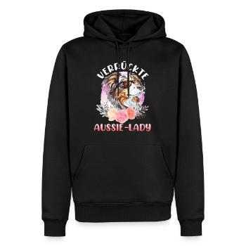 Berger Australien CRAZY AUSSIE LADY Fleurs - Sweat à capuche Premium bio Homme - noir - Devant - Nico (187cm)