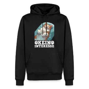 Turkish Van Lustig KEIN INTERESSE Faule Sture - Männer Premium Bio Hoodie - Schwarz - Vorne - Nico (187cm)