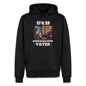 Bengalkatzen Besitzer STOLZER BENGALKATZEN - Männer Premium Bio Hoodie - Schwarz - Vorne - Nico (187cm)