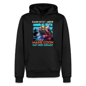 Maine Coon NE PEUT PAS MAINE COON DIT NON - Sweat à capuche Premium bio Homme - noir - Devant - Nico (187cm)