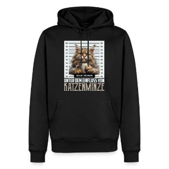 Maine Coon Lustig UNTER DEM EINFLUS VON - Männer Premium Bio Hoodie - Schwarz - Vorne - Nico (187cm)