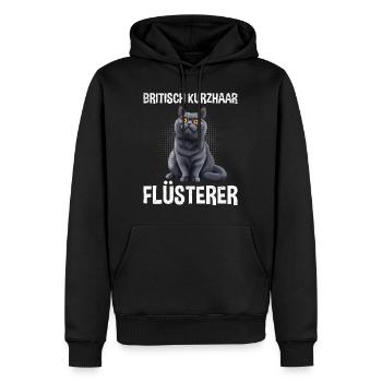 BRITISCH KURZHAAR FLÜSTERER Katzenpapa Britische - Männer Premium Bio Hoodie - Schwarz - Vorne - Nico (187cm)