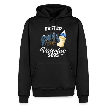 Erster Vatertag Bald Papa 1. Vatertag Zukünftiger - Männer Premium Bio Hoodie - Schwarz - Vorne - Nico (187cm)