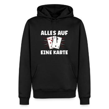 Poker Players ALL IN ONE CARD Fun - Men’s Premium Organic Hoodie - black - Front - Nico (187cm)
