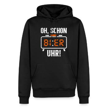 Schon wieder Bier Uhr Biertrinker Bierbrauer - Männer Premium Bio Hoodie - Schwarz - Vorne - Nico (187cm)