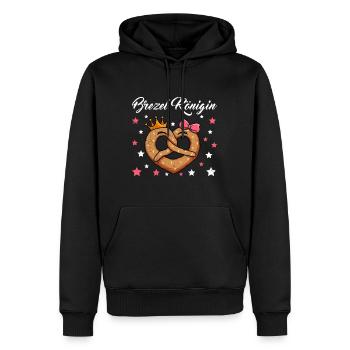 Reine du bretzel - Sweat à capuche Premium bio Homme - noir - Devant - Nico (187cm)