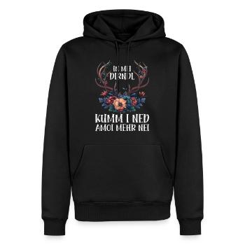 Dirndl zu klein Trachtenshirt Damen Tracht Dirndl - Männer Premium Bio Hoodie - Schwarz - Vorne - Nico (187cm)