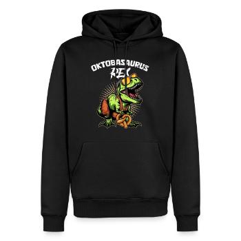 Oktobasaurus Rex Pretzelrex Pretzelsaurus - Sweat à capuche Premium bio Homme - noir - Devant - Nico (187cm)