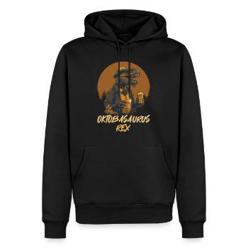 Oktbasaurusrex Bier Dinosaurier Biertrinker - Männer Premium Bio Hoodie - Schwarz - Vorne - Nico (187cm)