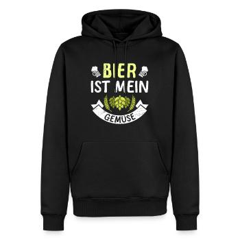 Bier ist mein Gemüse Lustiger Bier Spruch - Männer Premium Bio Hoodie - Schwarz - Vorne - Nico (187cm)