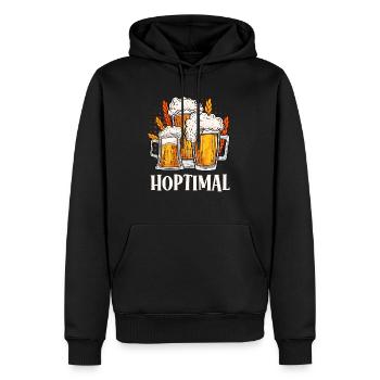 Hoptimal - Männer Premium Bio Hoodie - Schwarz - Vorne - Nico (187cm)