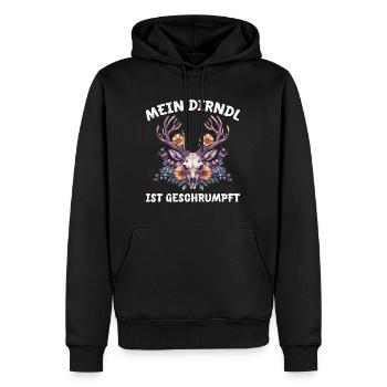 Dirndl zu klein Trachtenshirt Damen Tracht Dirndl - Männer Premium Bio Hoodie - Schwarz - Vorne - Nico (187cm)