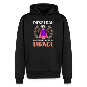 Dirndl zu klein Trachtenshirt Damen Trachten Dirndl - Men’s Premium Organic Hoodie - black - Front - Nico (187cm)
